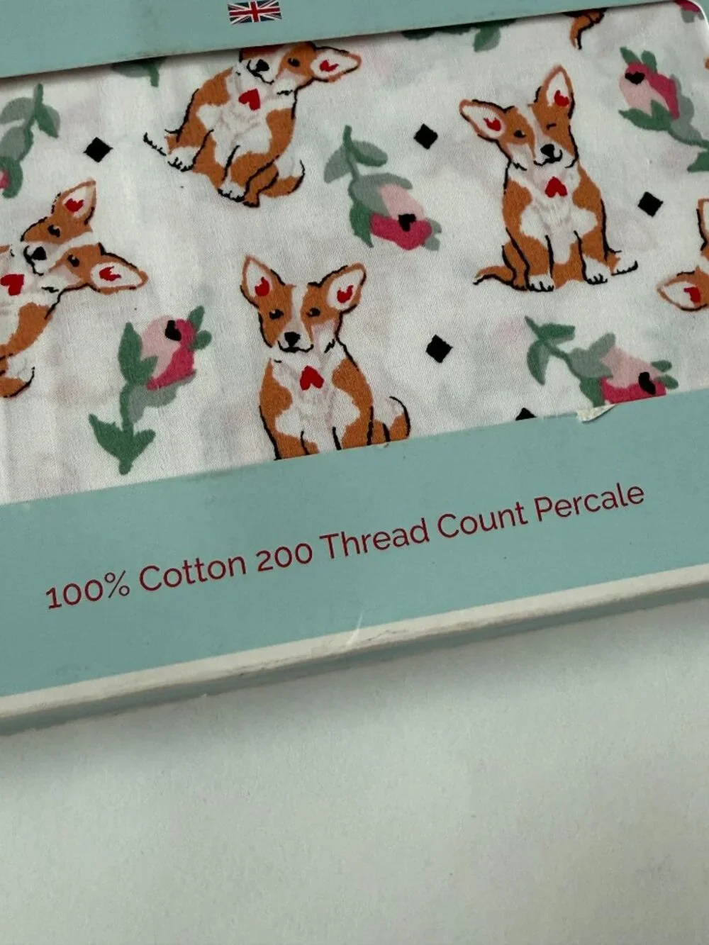 Cath Kidston London Corgi Multi Dog Standard Pillow Cases Lot 100% Cotton NEW